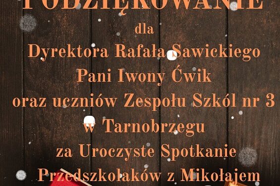 Dzieci dziękują za wspaniałe spotkanie oraz niezapomniane przeżycia 🙂