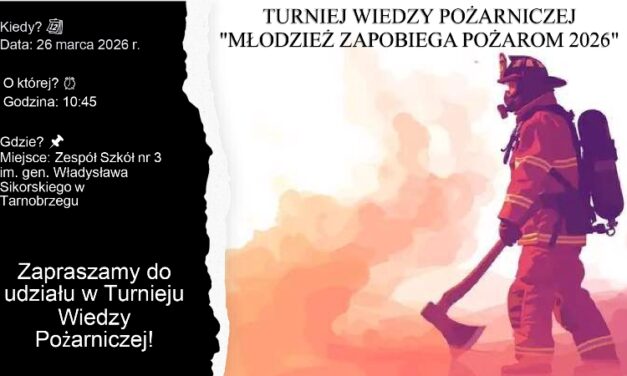 Eliminacją do Ogólnopolskiego Turnieju Wiedzy Pożarniczej – „Młodzież Zapobiega Pożarom” – edycja 2026