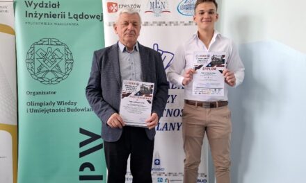 👷‍♂️Kamil Podporski uczeń klasy 5 technikum budownictwa wyróżniony na Olimpiadzie Budowlanej etapu okręgowego