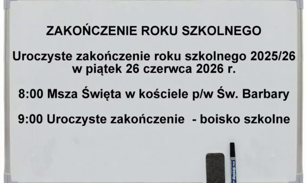 ZAKOŃCZENIE ROKU SZKOLNEGO