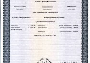 ŚWIADECTWA DOJRZAŁOŚCI I ANEKSY