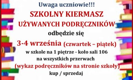 SZKOLNY KIERMASZ UŻYWANYCH PODRĘCZNIKÓW