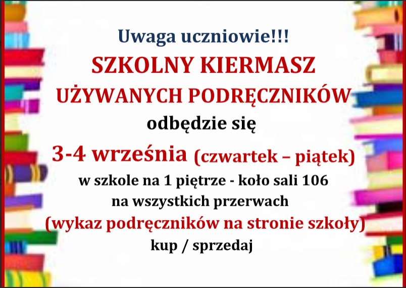 SZKOLNY KIERMASZ UŻYWANYCH PODRĘCZNIKÓW